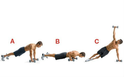 Dumbbell T Pushups