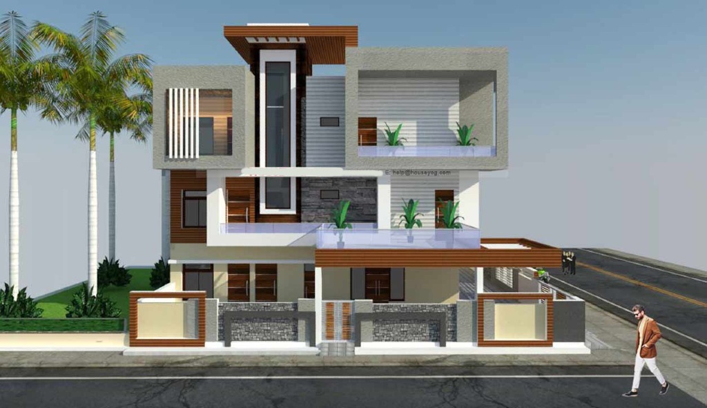 elevation designs for three floors building