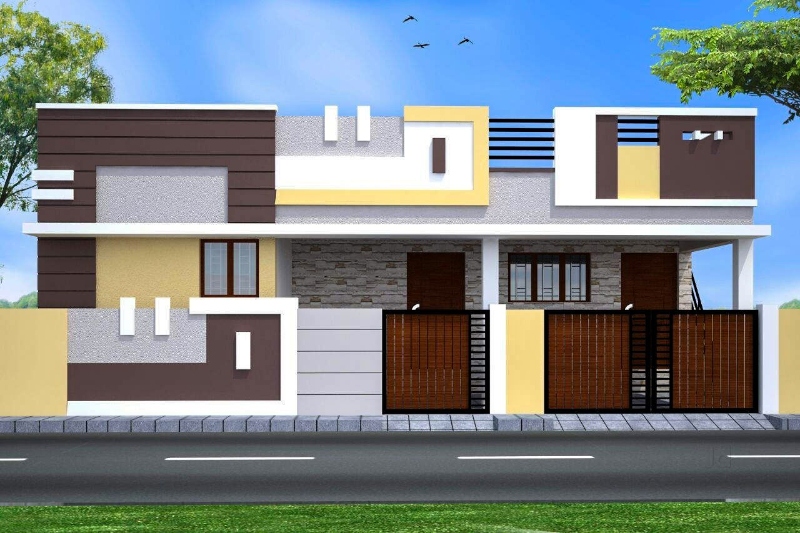 Single Floor Normal House Front Elevation Designs