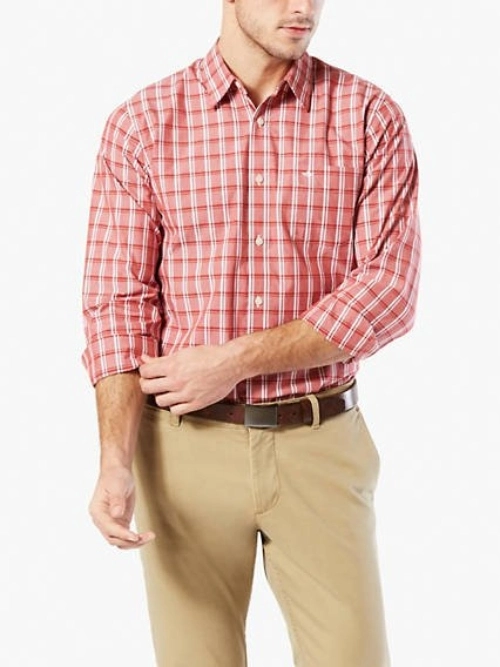 Beige Pant With Pink Checked Shirt