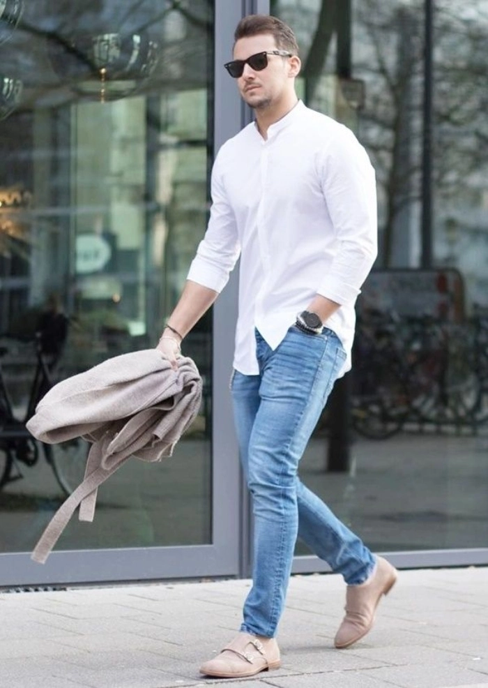 Blue Jeans With White Shirt Combination